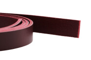 Bracelet en cuir plat Rouge foncé 15x2,5mm
