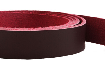 Flat leather strap Dark red 20x2.5mm