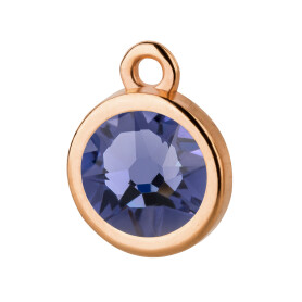 Pendant rose gold 10mm with Crystal stone in Tanzanite...