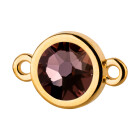 Connettore oro 10mm con pietra cristallo Crystal Antique Pink 7mm 24K placcato oro