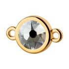 Connettore oro 10mm con pietra cristallo Crystal Blue Shade 7mm 24K placcato oro