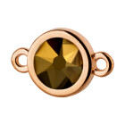Verbinder rose gold 10mm mit Kristallstein in Crystal Dorado 7mm 24K rose vergoldet