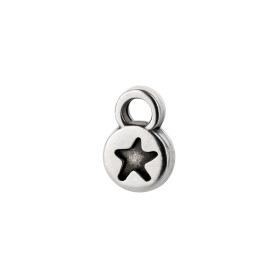 Mini-Pendant Round with Star silver antique 6mm 999°...