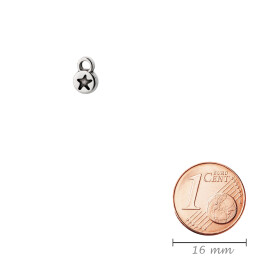 Mini-Pendentif Rond avec Étoile argent antique 6mm...