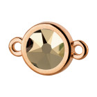 Conector oro rosa 10mm con cristal en Crystal Metallic Lt Gold 7mm chapado en oro rosa de 24K