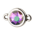 Connettore argento antico 10mm con pietra cristallo Crystal Paradise Shine 7mm 999° placcato argento