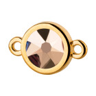 Bedel goud 10mm met kristallen steen in Crystal Rose Gold 7mm 24K verguld