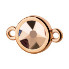 Verbinder rose gold 10mm mit Kristallstein in Crystal Rose Gold 7mm 24K rose vergoldet