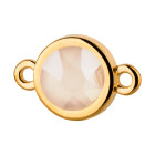 Conector oro 10mm con piedra de cristal en Crystal Ivory Cream 7mm 24K chapado oro
