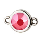Conector plata antigua 10mm con piedra de cristal en Crystal Royal Red 7mm 999° plata antigua