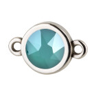 Conector plata antigua 10mm con piedra de cristal en Crystal Royal Green 7mm 999° plata antigua