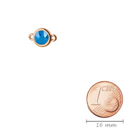 Connector rose gold 10mm with Crystal stone in Crystal Royal Blue 7mm 24K rose gold plated