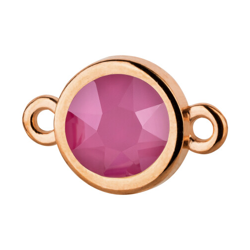 Verbinder rose gold 10mm mit Kristallstein in Crystal Peony Pink 7mm 24K rosé vergoldet