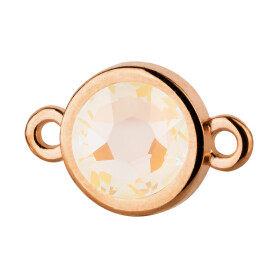 Connector rose gold 10mm with Crystal stone in Crystal Light Grey DeLite 7mm 24K rose gold plated