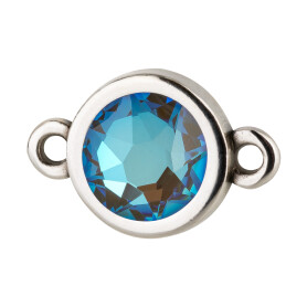 Connecteur argent antique 10mm avec un pierre de cristal...