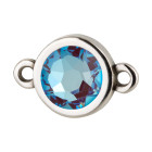 Connecteur argent antique 10mm avec cristal en Crystal Burgundy DeLite 7mm 999° argenté antique