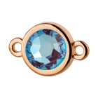 Verbinder rose gold 10mm mit Kristallstein in Crystal Burgundy DeLite 7mm 24K rose vergoldet
