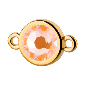 Connector gold 10mm with Crystal stone in Crystal Peach...