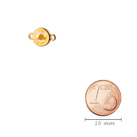 Conector oro 10mm con piedra de cristal en Crystal Sunshine DeLite 7mm 24K chapado oro
