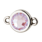 Verbinder antik silber 10mm mit Kristallstein in Crystal Lavender DeLite 7mm 999° antik versilbert