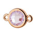 Connector rose gold 10mm with Crystal stone in Crystal Lavender DeLite 7mm 24K rose gold plated