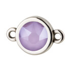 Connettore argento antico 10mm con pietra cristallo Crystal Lilac 7mm 999° placcato argento