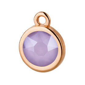 Pendant rose gold 10mm with Crystal stone in Crystal Lilac 7mm 24K rose gold plated