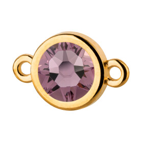 Connector gold 10mm with Crystal stone in Light Amethyst...