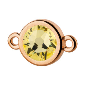 Connector rose gold 10mm with Crystal stone in Jonquil...