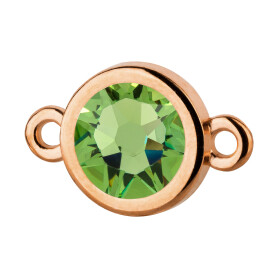 Connector rose gold 10mm with Crystal stone in Peridot 7mm 24K rose gold plated