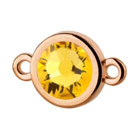 Bedel roségoud 10mm met kristallen steen in Light...
