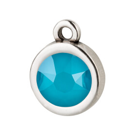 Pendant silver antique 10mm with Crystal stone in Crystal...