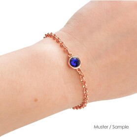 Verbinder rose gold 10mm mit Kristallstein in Crystal Azure Blue 7mm 24K rose vergoldet