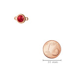 Connettore oro rosa 10mm con pietra cristallo Light Siam 7mm 24K placcato oro rosa