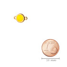Conector oro 10mm con piedra de cristal en Yellow Opal 7mm 24K chapado oro