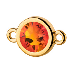 Connector gold 10mm with Crystal stone in Fireopal 7mm 24K gold plated