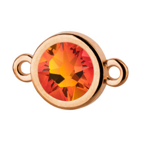 Connector rose gold 10mm with Crystal stone in Fireopal...