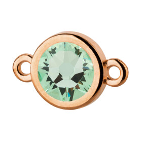 Connector rose gold 10mm with Crystal stone in Chrysolite 7mm 24K rose gold plated