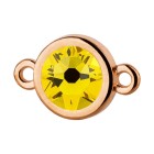 Bedel roségoud 10mm met kristallen steen in Citrine 7mm 24K roségoud verguld