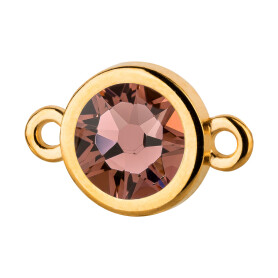 Connector gold 10mm with Crystal stone in Blush Rose 7mm...