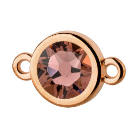 Connector rose gold 10mm with Crystal stone in Graphite...