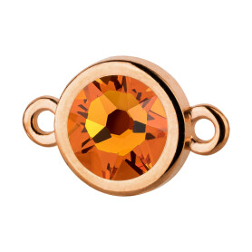 Connector rose gold 10mm with Crystal stone in Tangerine...