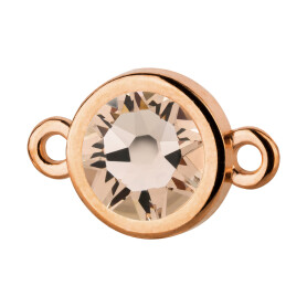 Connector rose gold 10mm with Crystal stone in Light Silk...