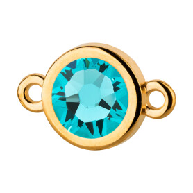 Connector gold 10mm with Crystal stone in Light Turquoise...