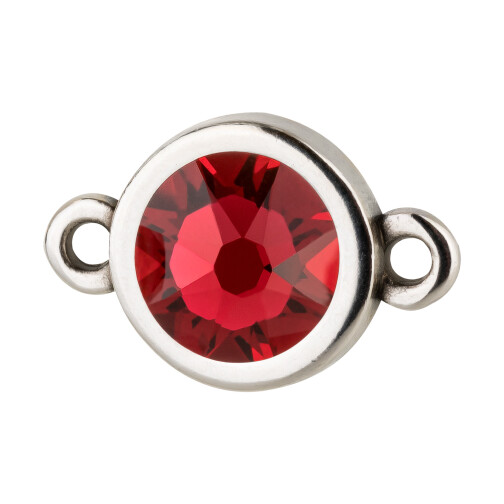 Conector plateado antiguo 10mm con cristal en Scarlet 7mm 999° plateado antiguo
