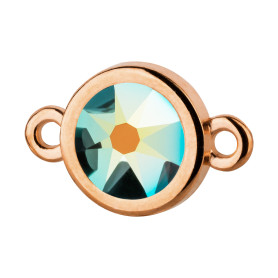 Connector rose gold 10mm with crystal stone in Jet AB 7mm...
