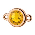 Connettore oro rosa 10mm con pietra cristallo Sunflower 7mm 24K placcato oro rosa
