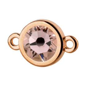 Connector rose gold 10mm with Crystal stone in Vintage Rose 7mm 24K rose gold plated