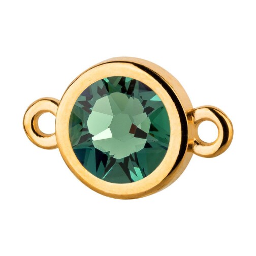 Connettore oro 10mm con pietra cristallo Erinite 7mm 24K placcato oro