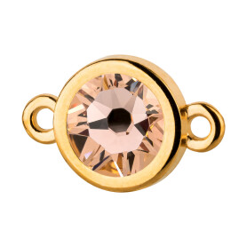 Connector gold 10mm with Crystal stone in Light Peach 7mm...